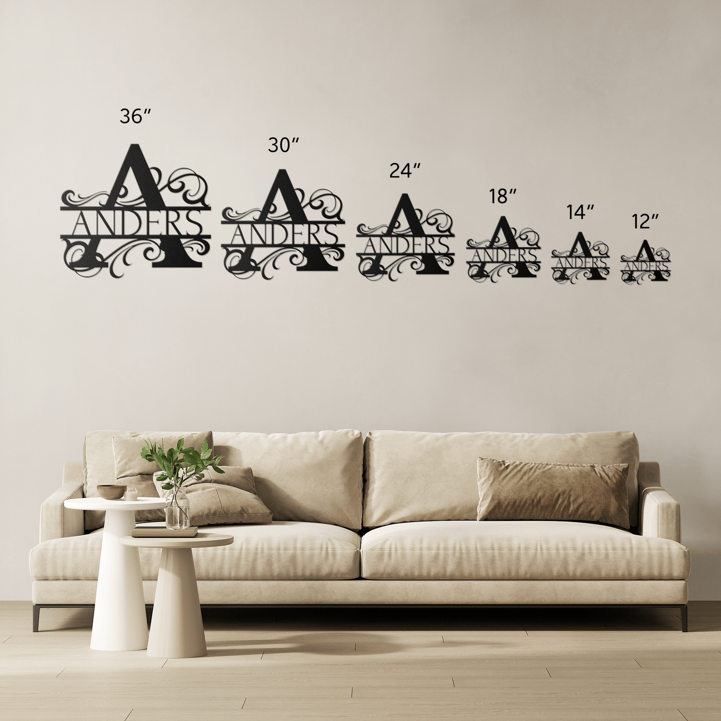 Decorative metal sign with last initial and last name. Perfect gift for couples, anniversary, wedding gift or housewarming.