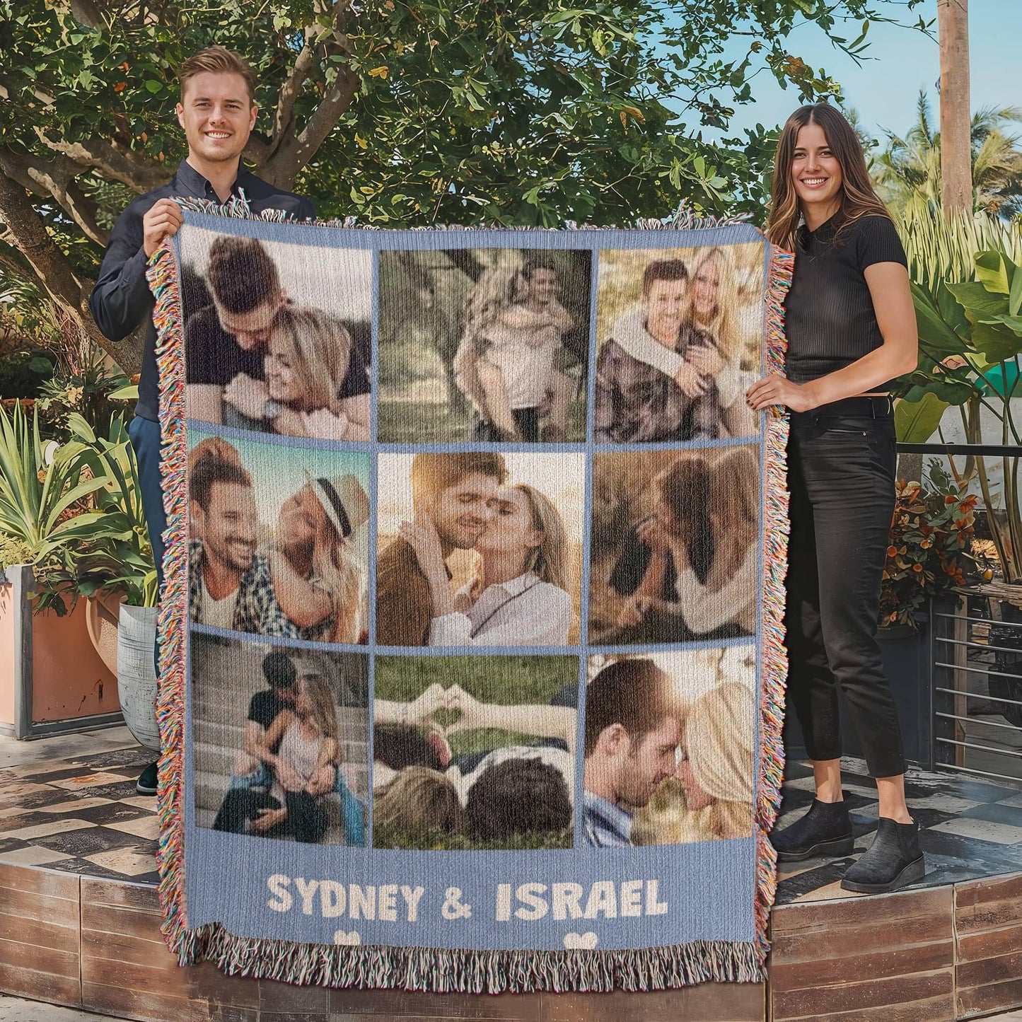 Gift for Couples | 3x3 Heirloom Photo Woven Blanket