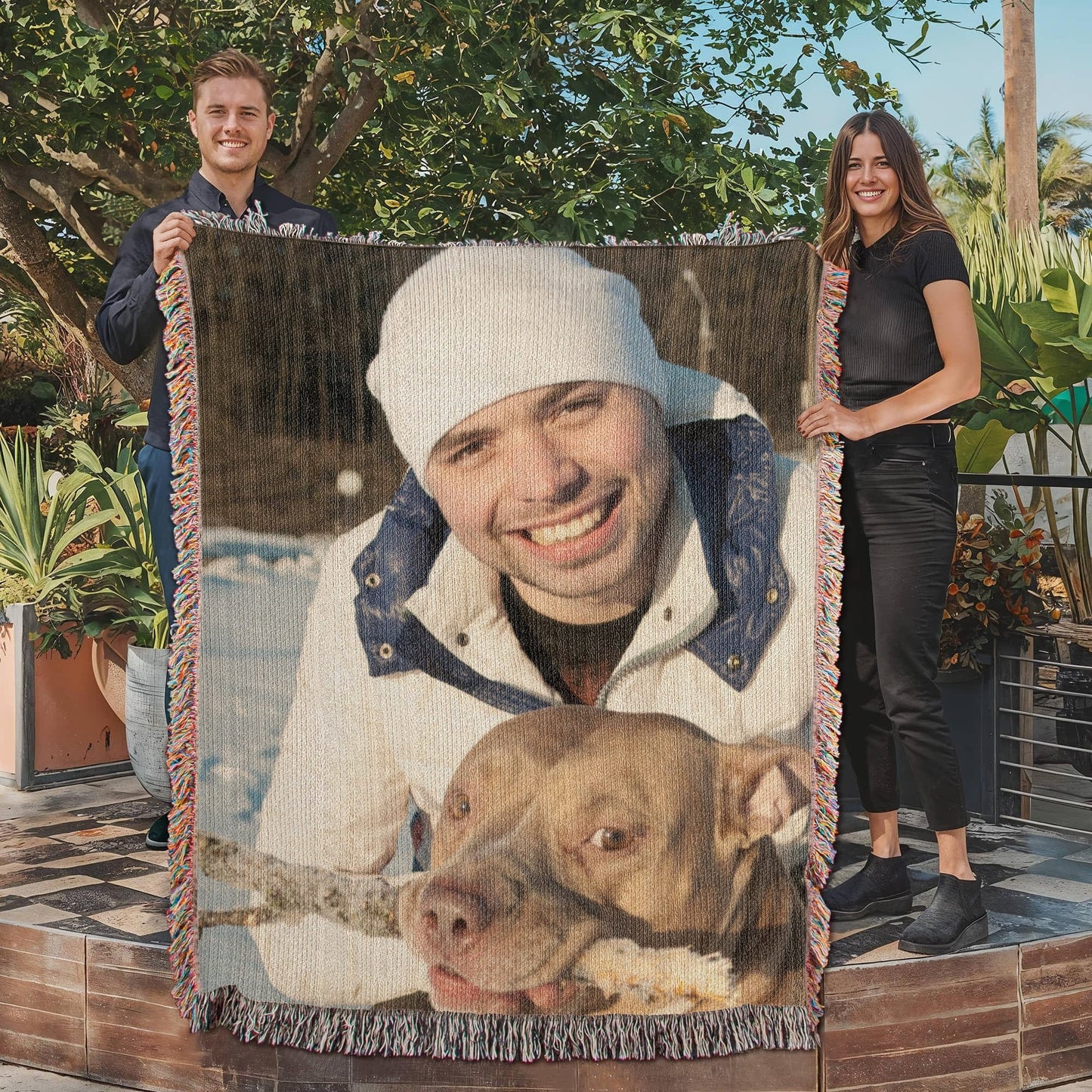 Gift for Wife Husband Soulmate | Heirloom Photo Woven Blanket