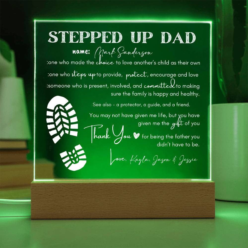 Gift for Step Dad | Stepped Up Dad Acrylic