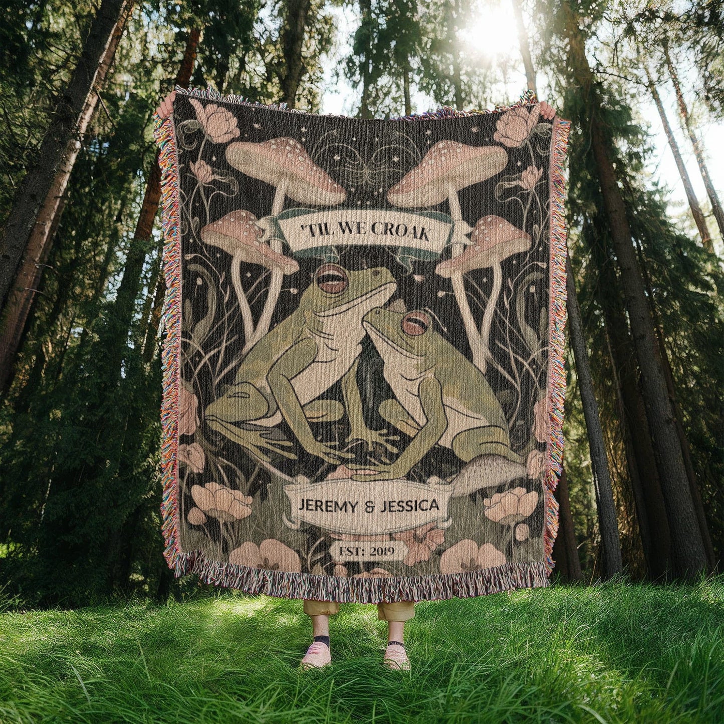 Gift for Couples Wife Husband Soulmate | 'Til We Croak |Blanket