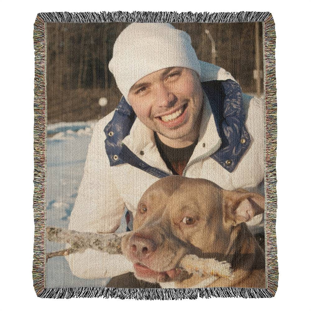 Gift for Wife Husband Soulmate | Heirloom Photo Woven Blanket