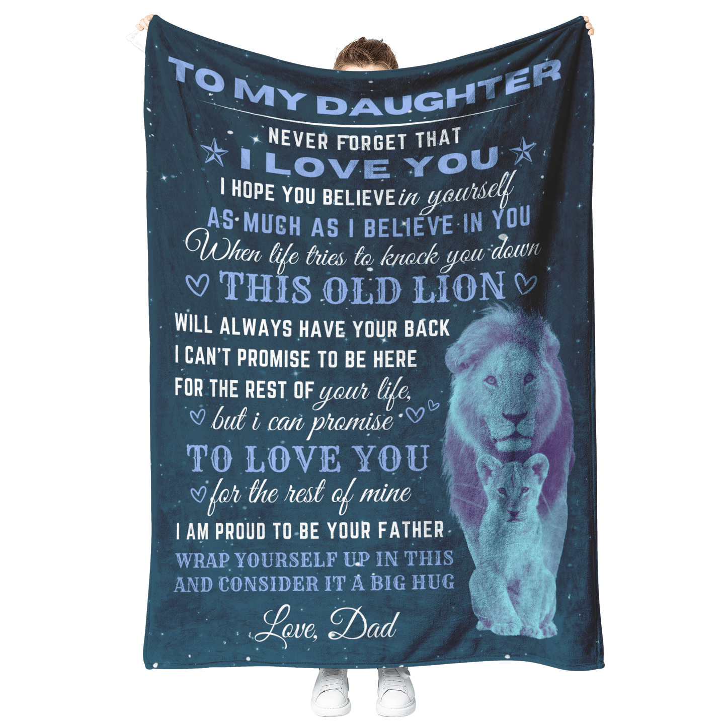Gift to Daughter from Dad This Old Lion | Blanket