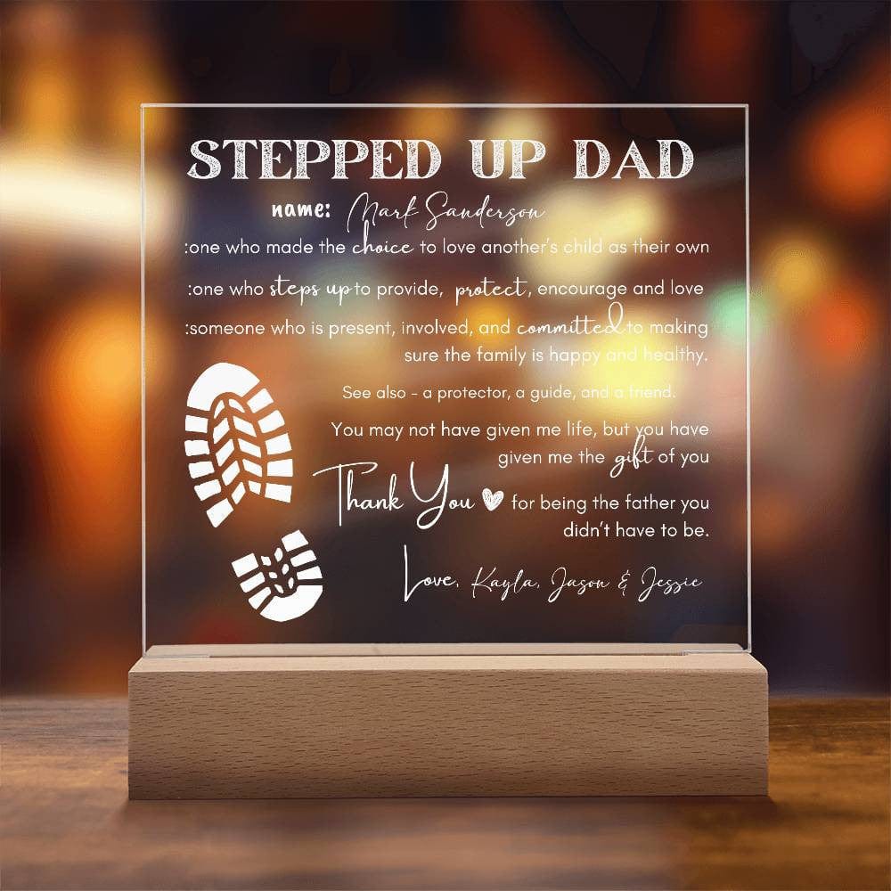 Gift for Step Dad | Stepped Up Dad Acrylic