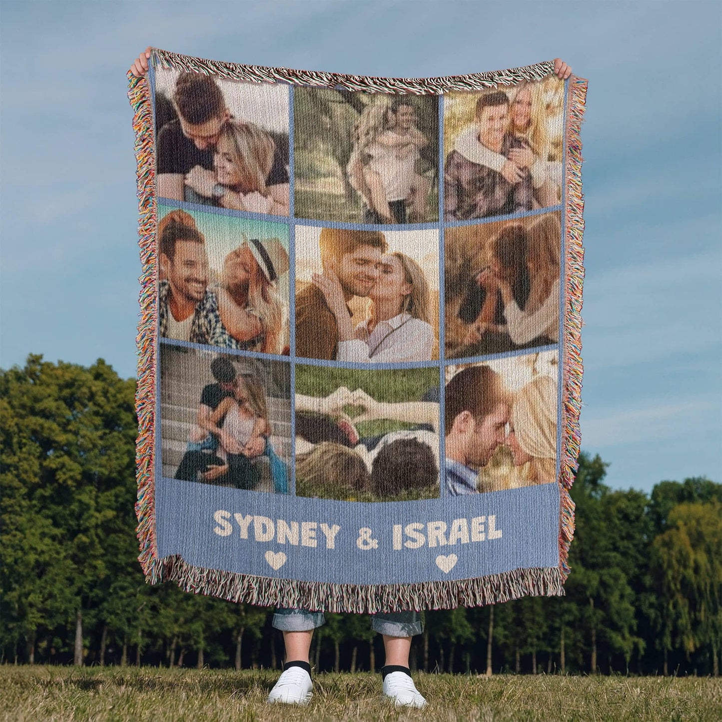 Gift for Couples | 3x3 Heirloom Photo Woven Blanket