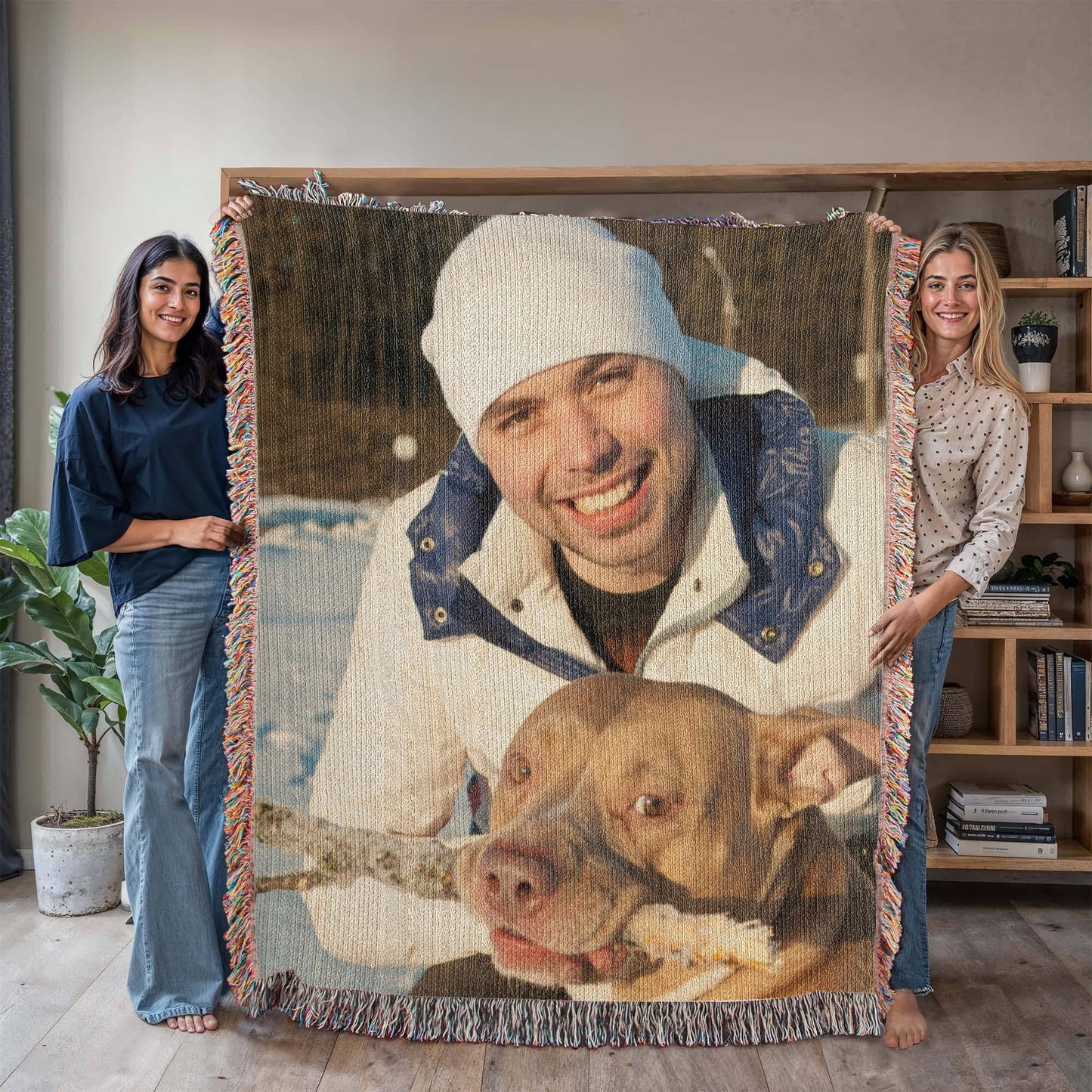 Gift for Wife Husband Soulmate | Heirloom Photo Woven Blanket
