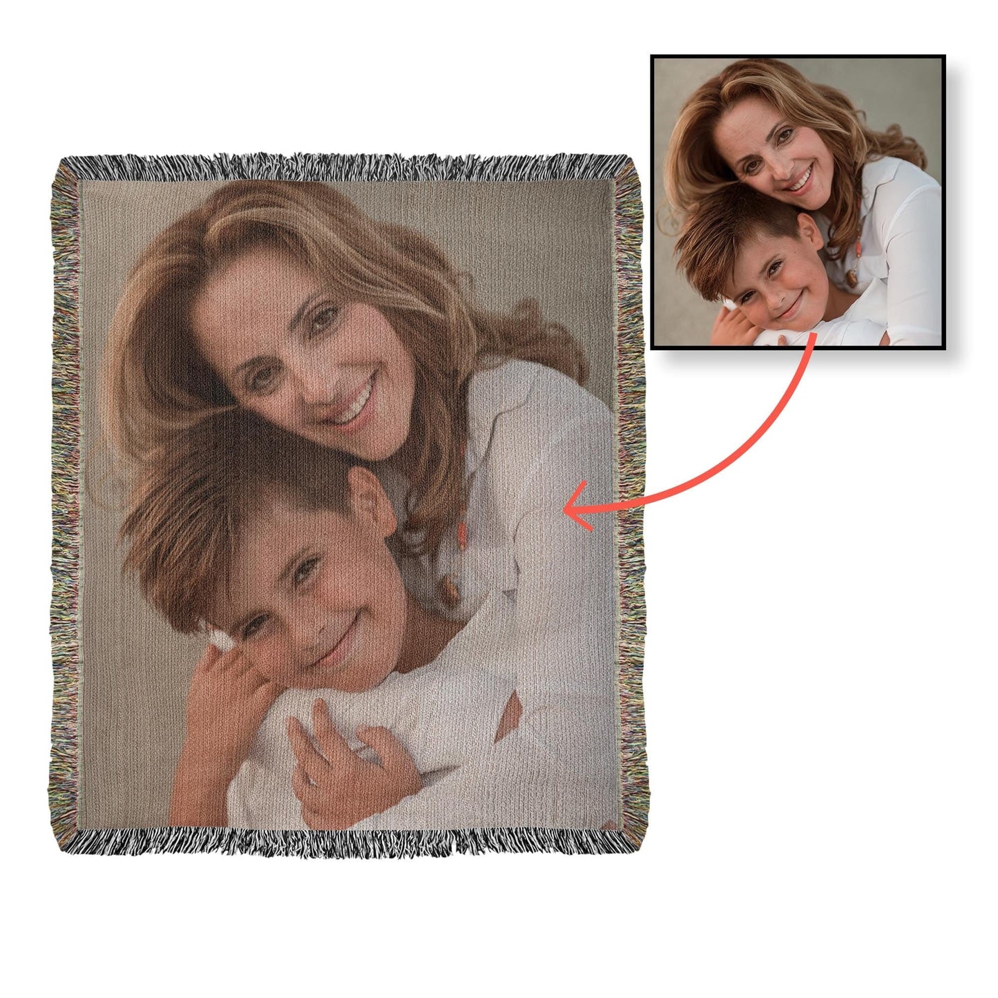 Gift for Wife Husband Soulmate | Heirloom Photo Woven Blanket