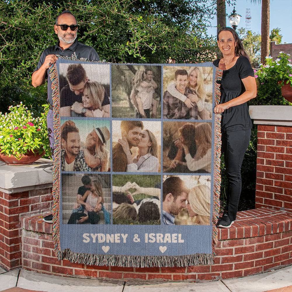 Gift for Couples | 3x3 Heirloom Photo Woven Blanket