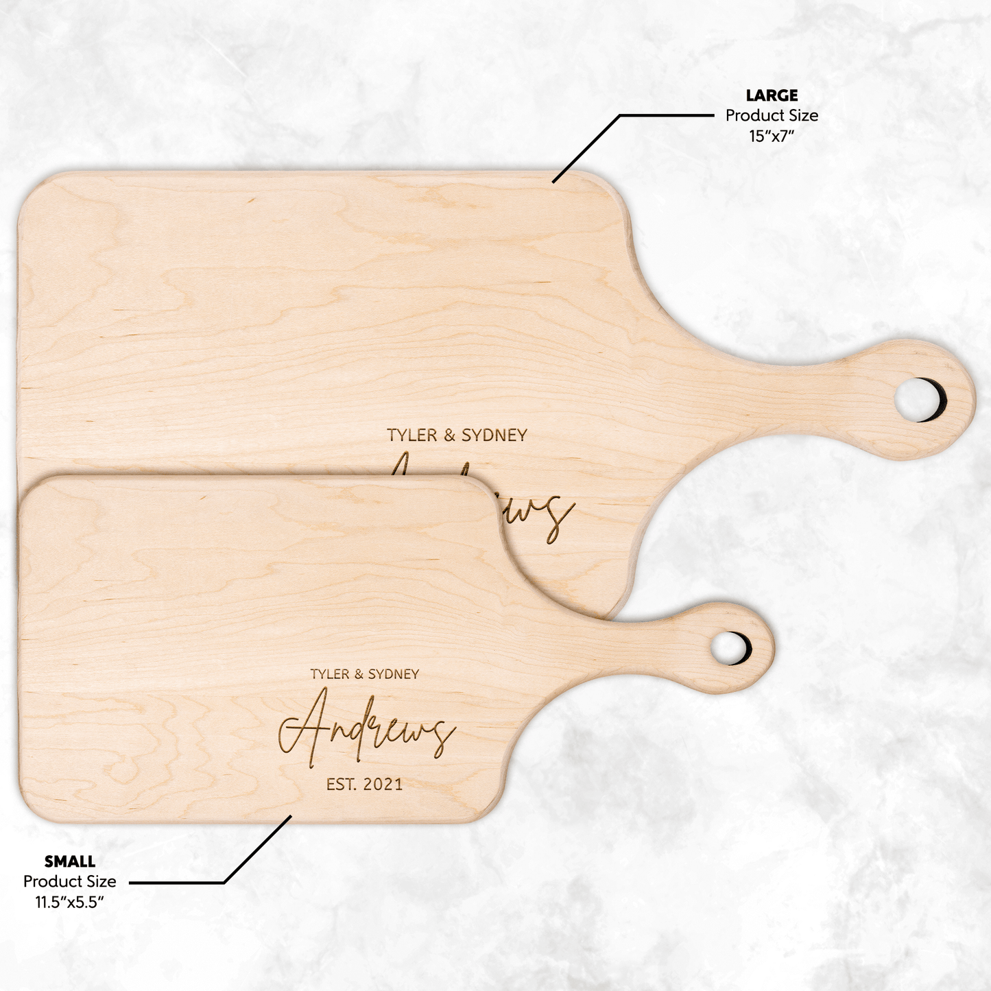 Charcuterie Board Personalized Serving Board with Handle Monogrammed Personalized Cheese Board Engagement Gift Bridal Shower Gift Newlywed