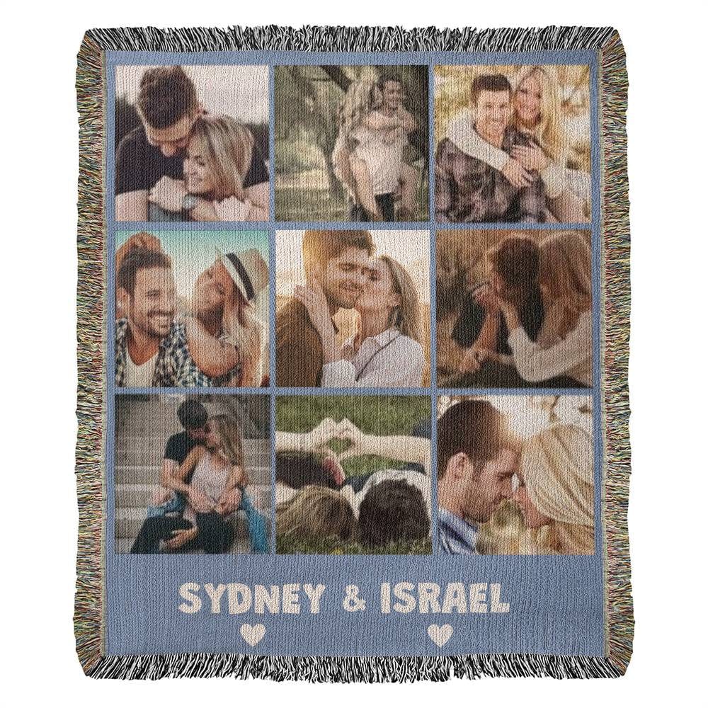 Gift for Couples | 3x3 Heirloom Photo Woven Blanket