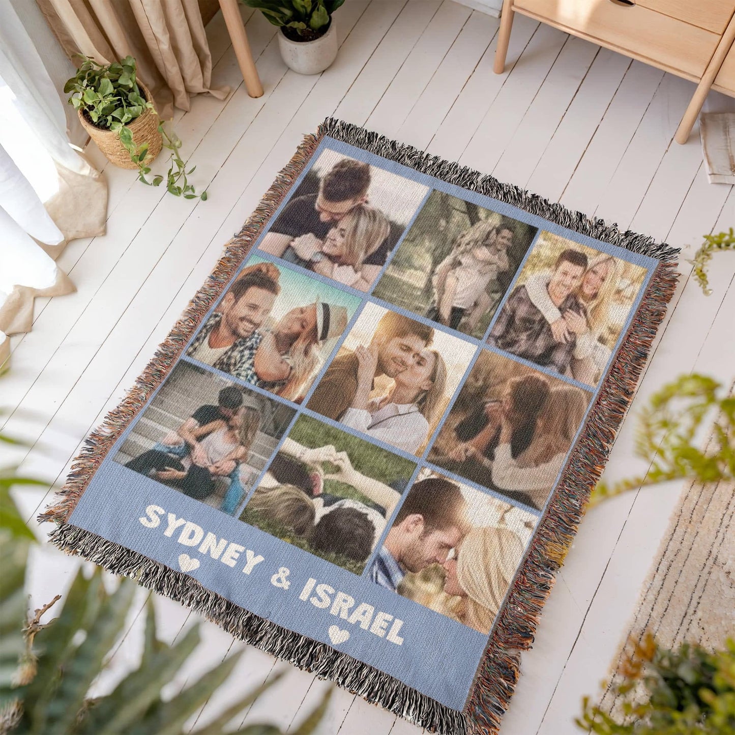 Gift for Couples | 3x3 Heirloom Photo Woven Blanket