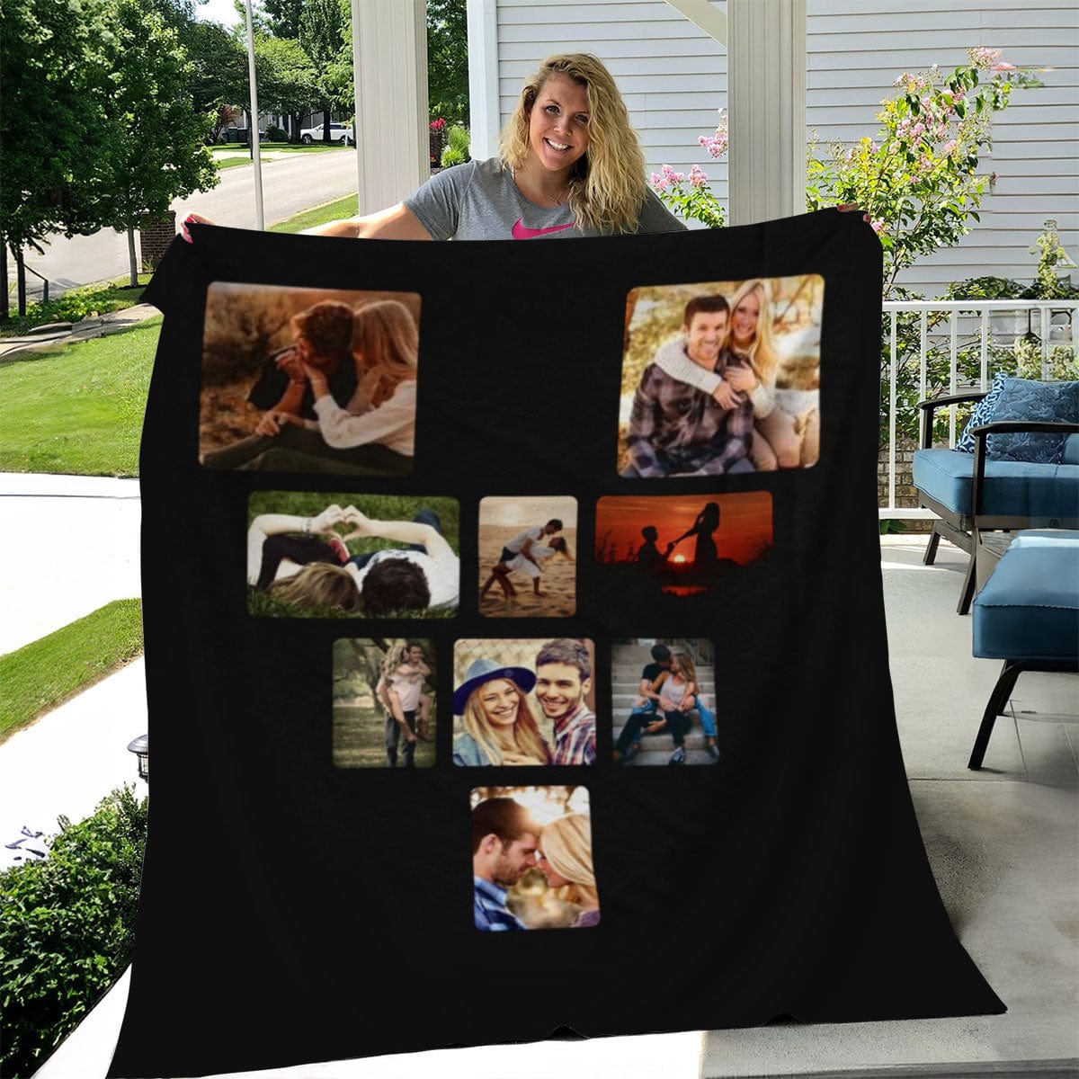 Personalized blanket for couples.