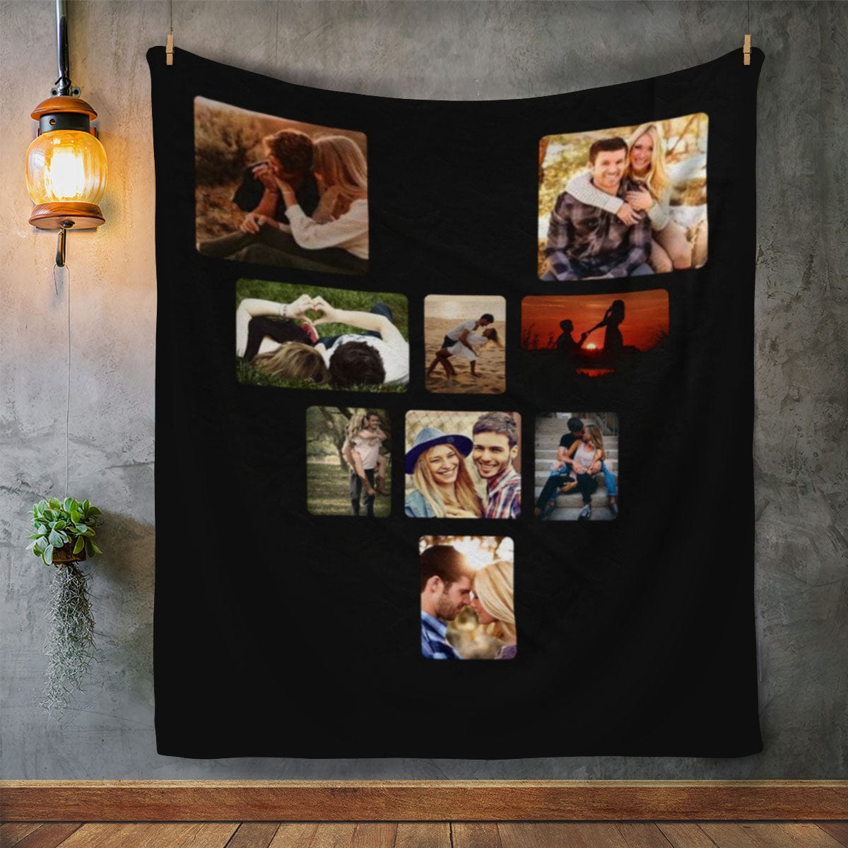 Personalized blanket for couples.