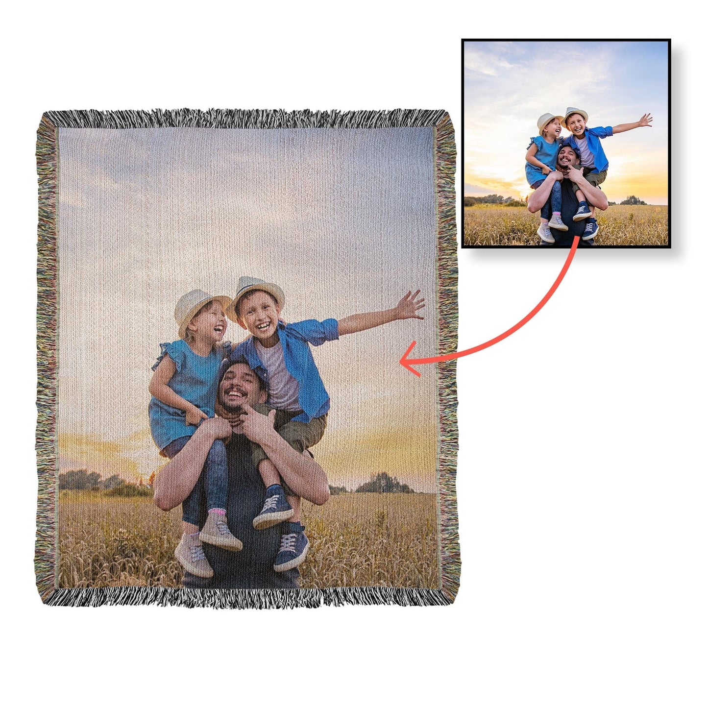 Gift for Wife Husband Soulmate | Heirloom Photo Woven Blanket