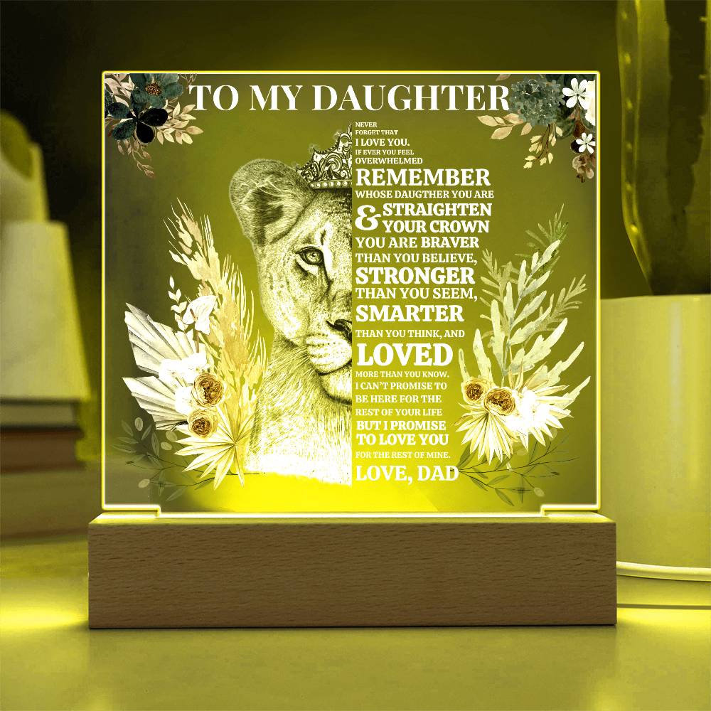 Gift for Daughter | Lioness Never Forget That I Love You Acrylic