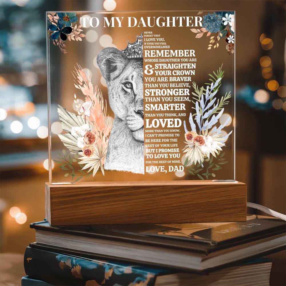 Gift for Daughter | Lioness Never Forget That I Love You Acrylic