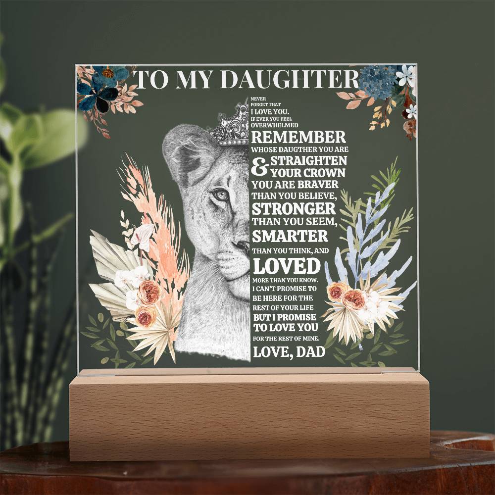 Gift for Daughter | Lioness Never Forget That I Love You Acrylic