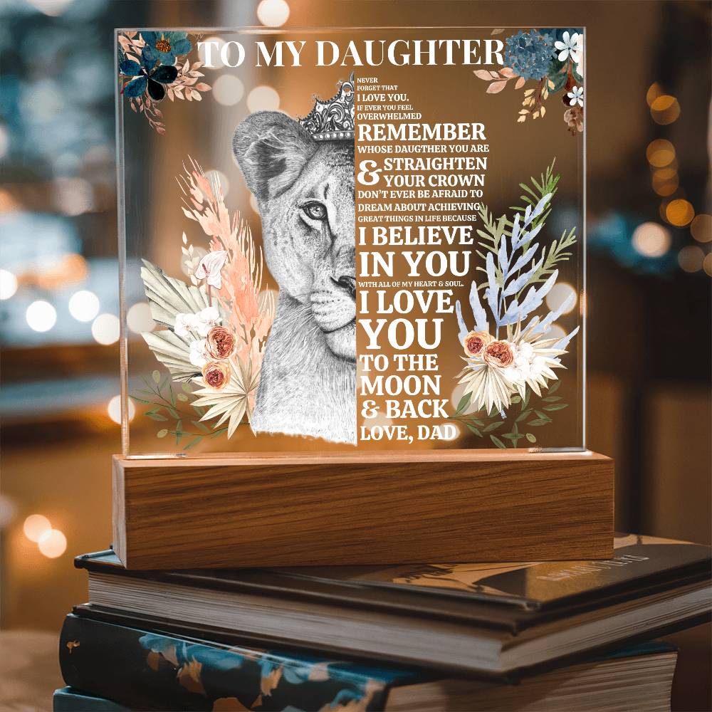 Gift for Daughter | Lioness Never Forget That I Love You Acrylic