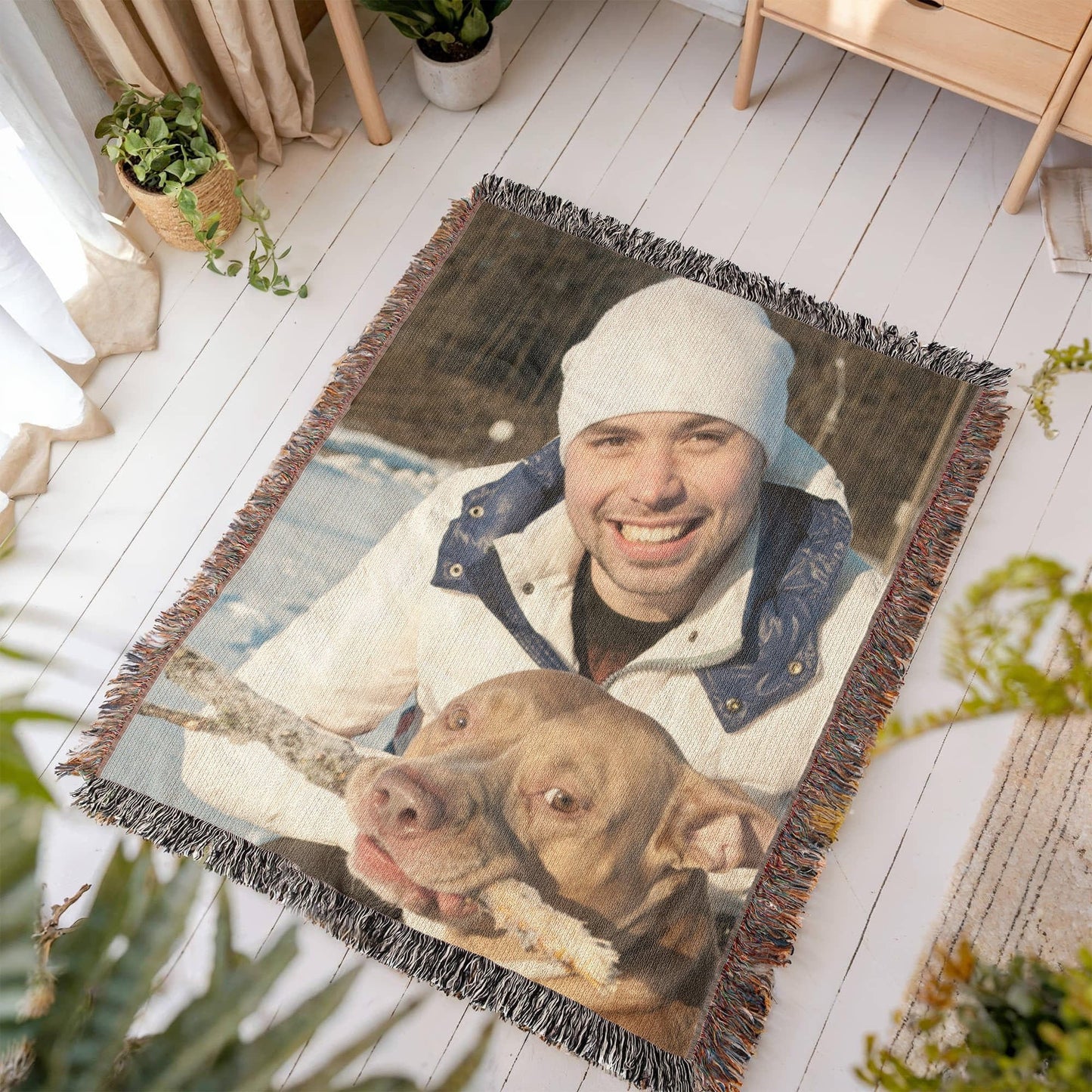 Gift for Wife Husband Soulmate | Heirloom Photo Woven Blanket