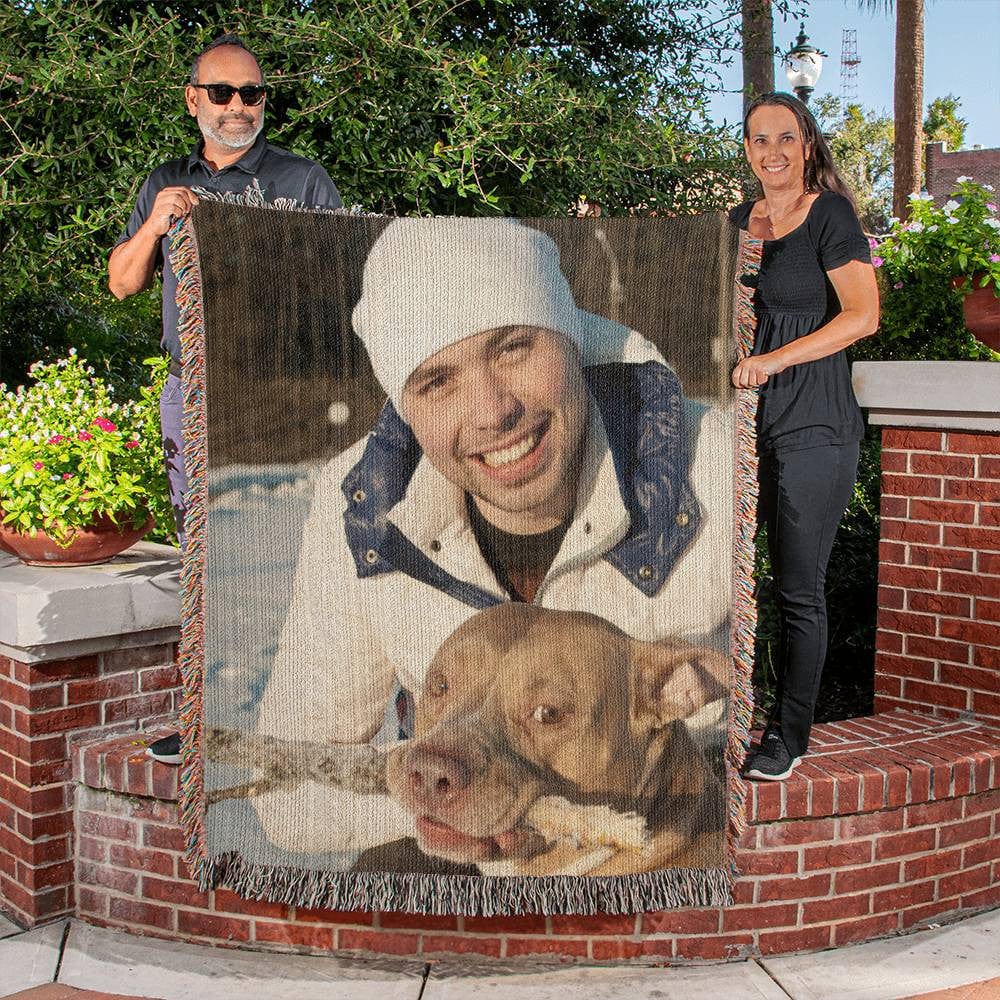 Gift for Wife Husband Soulmate | Heirloom Photo Woven Blanket