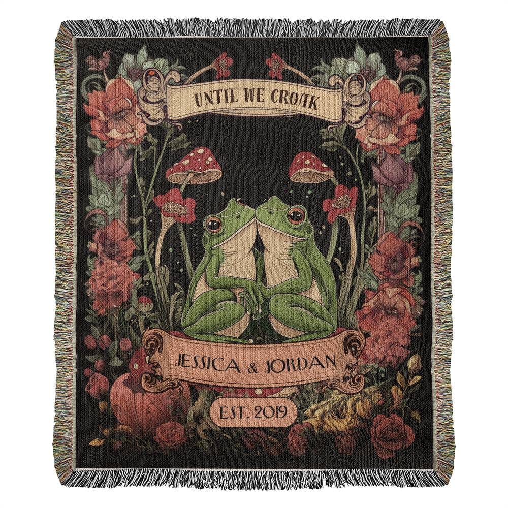 Gift for Couples Wife Husband Soulmate | Frogs in Love Blanket
