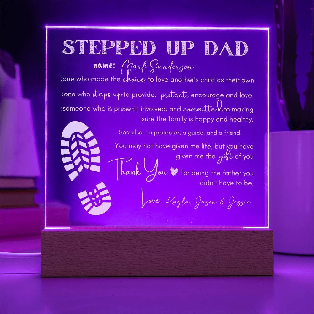 Gift for Step Dad | Stepped Up Dad Acrylic