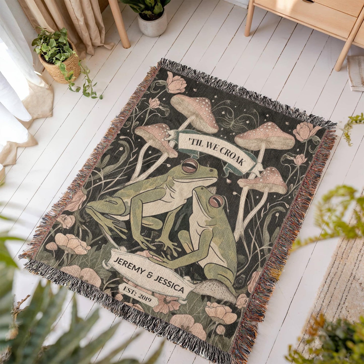 Gift for Couples Wife Husband Soulmate | 'Til We Croak |Blanket