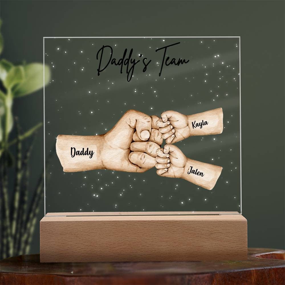 Gift for Dad | Daddy's Team Fist Bump Acrylic