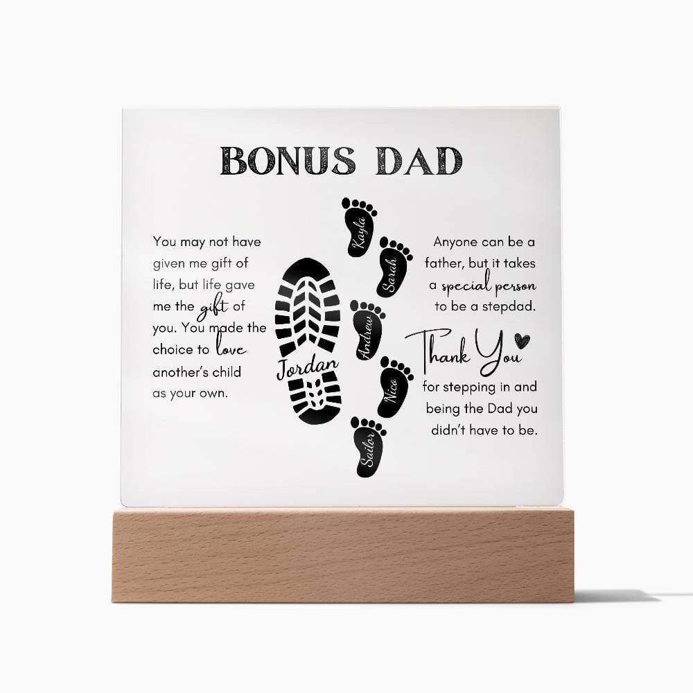 Gift for Bonus Dad | Thank You Acrylic Plaque