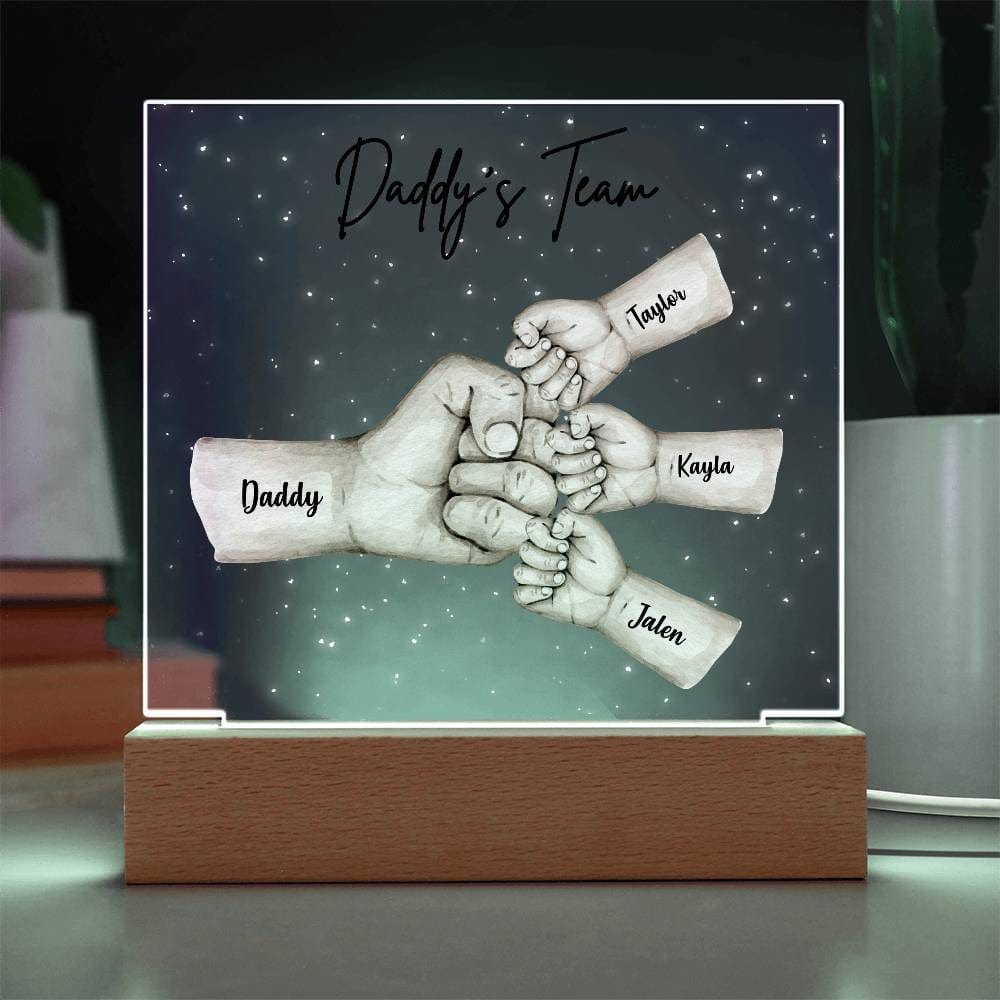 Gift for Dad | Daddy's Team Fist Bump Acrylic