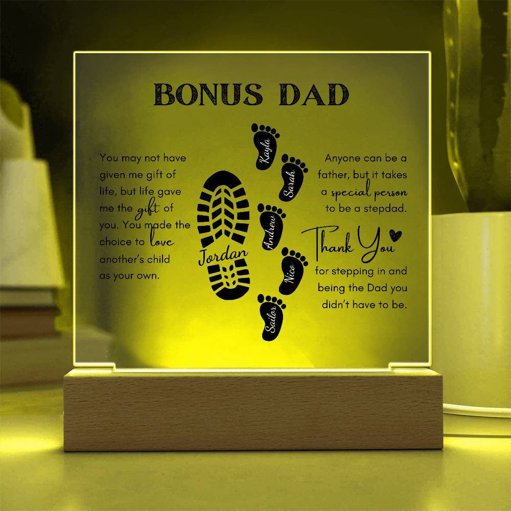 Gift for Bonus Dad | Thank You Acrylic Plaque