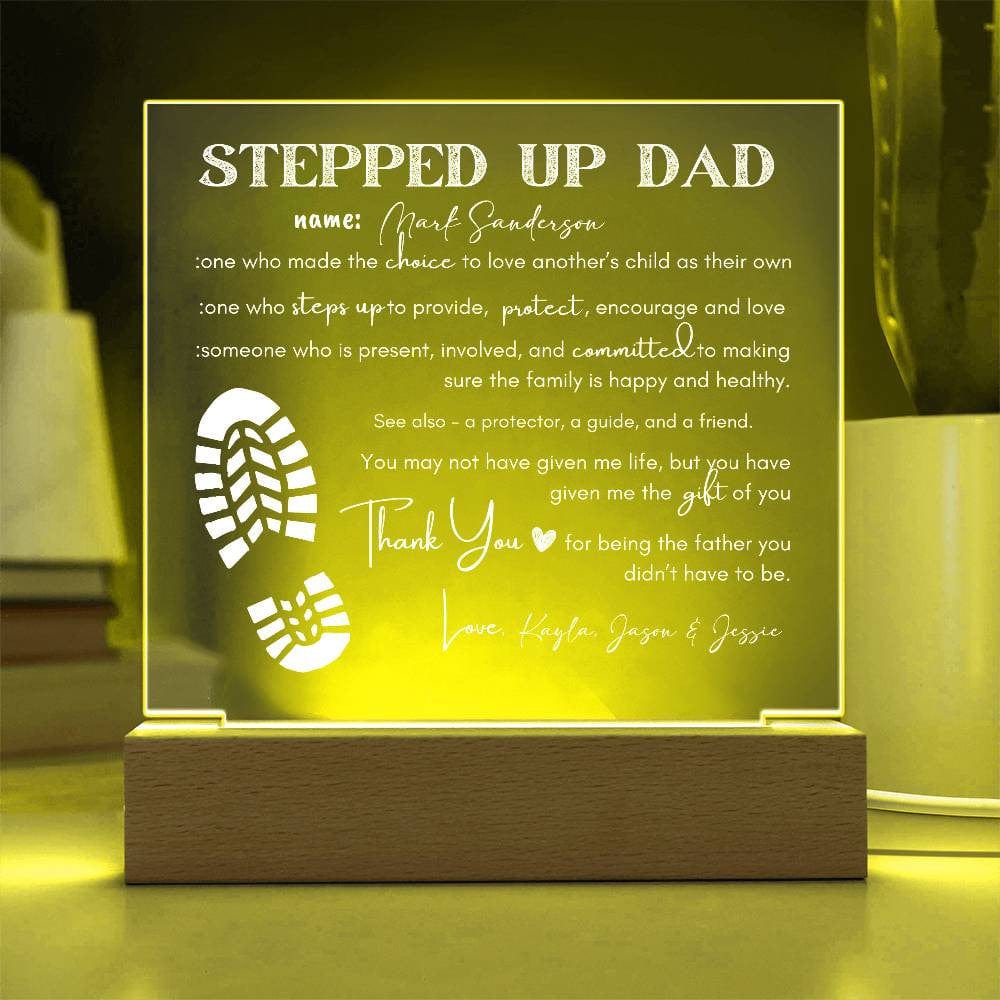 Gift for Step Dad | Stepped Up Dad Acrylic