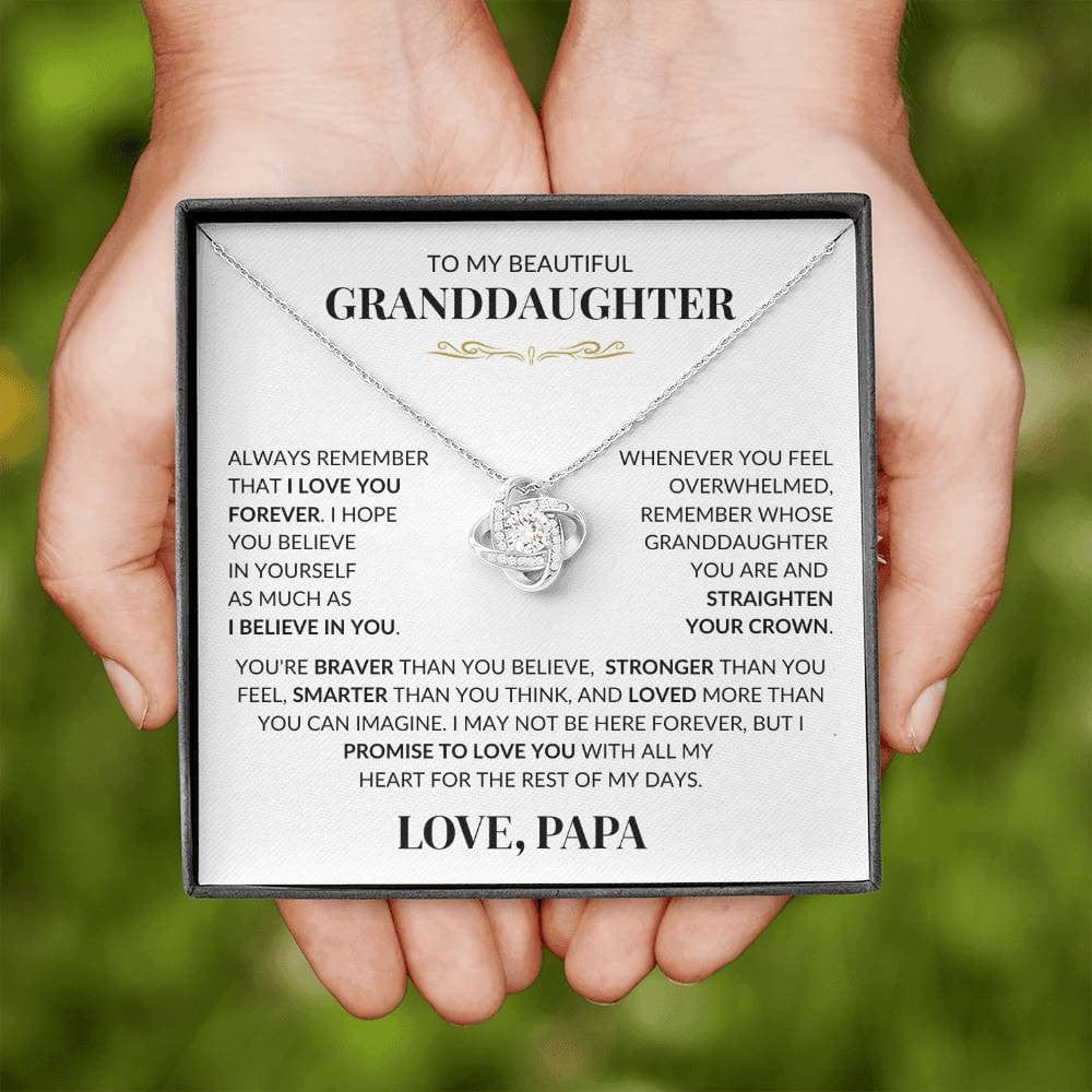 Personalized granddaughter gift necklace, customize with name (e.g., Nonna, Nana). Heartfelt message card necklace, perfect gift for granddaughters, personalized keepsake.