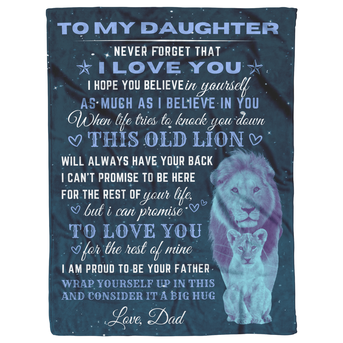 Gift to Daughter from Dad This Old Lion | Blanket