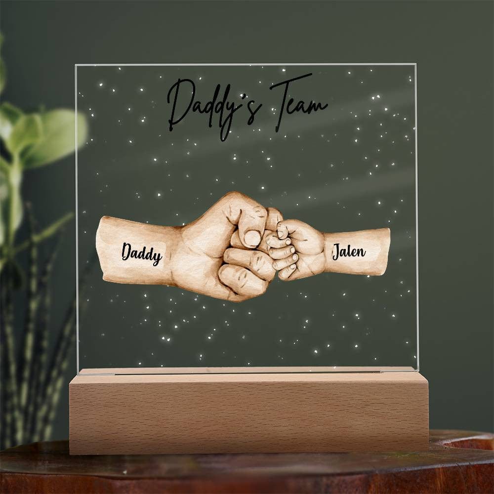 Gift for Dad | Daddy's Team Fist Bump Acrylic