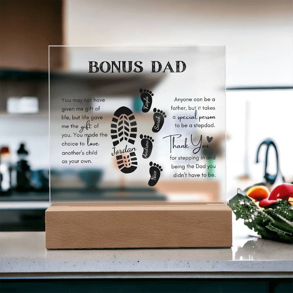 Gift for Bonus Dad | Thank You Acrylic Plaque