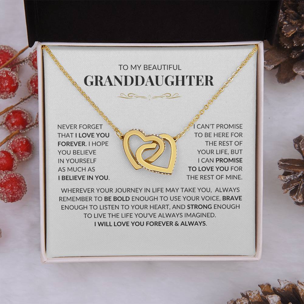 Gift for granddaughter message card necklace personalized