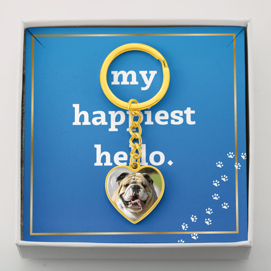 Gift for Pet Lovers | Heart Photo Keychain | My Happiest Hello