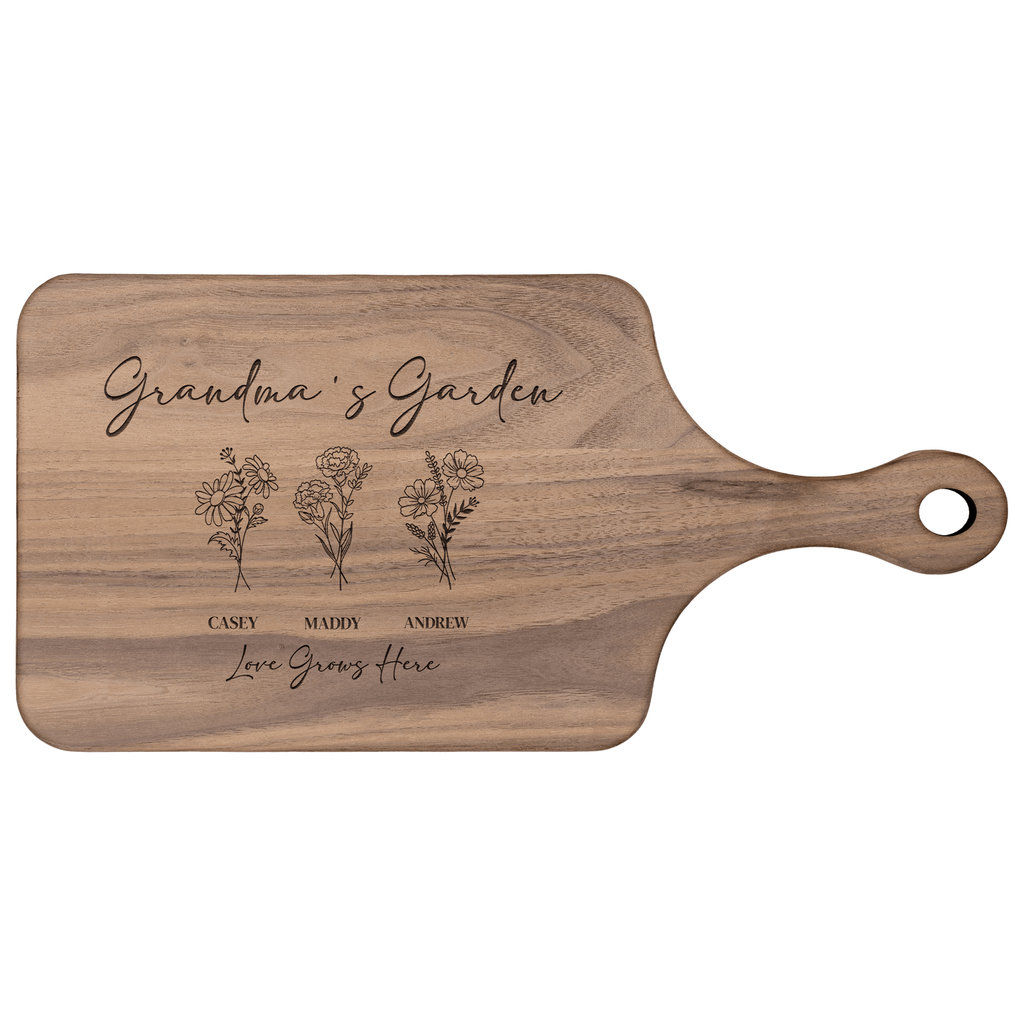 Mama's Garden Birth Flower | Cutting Board
