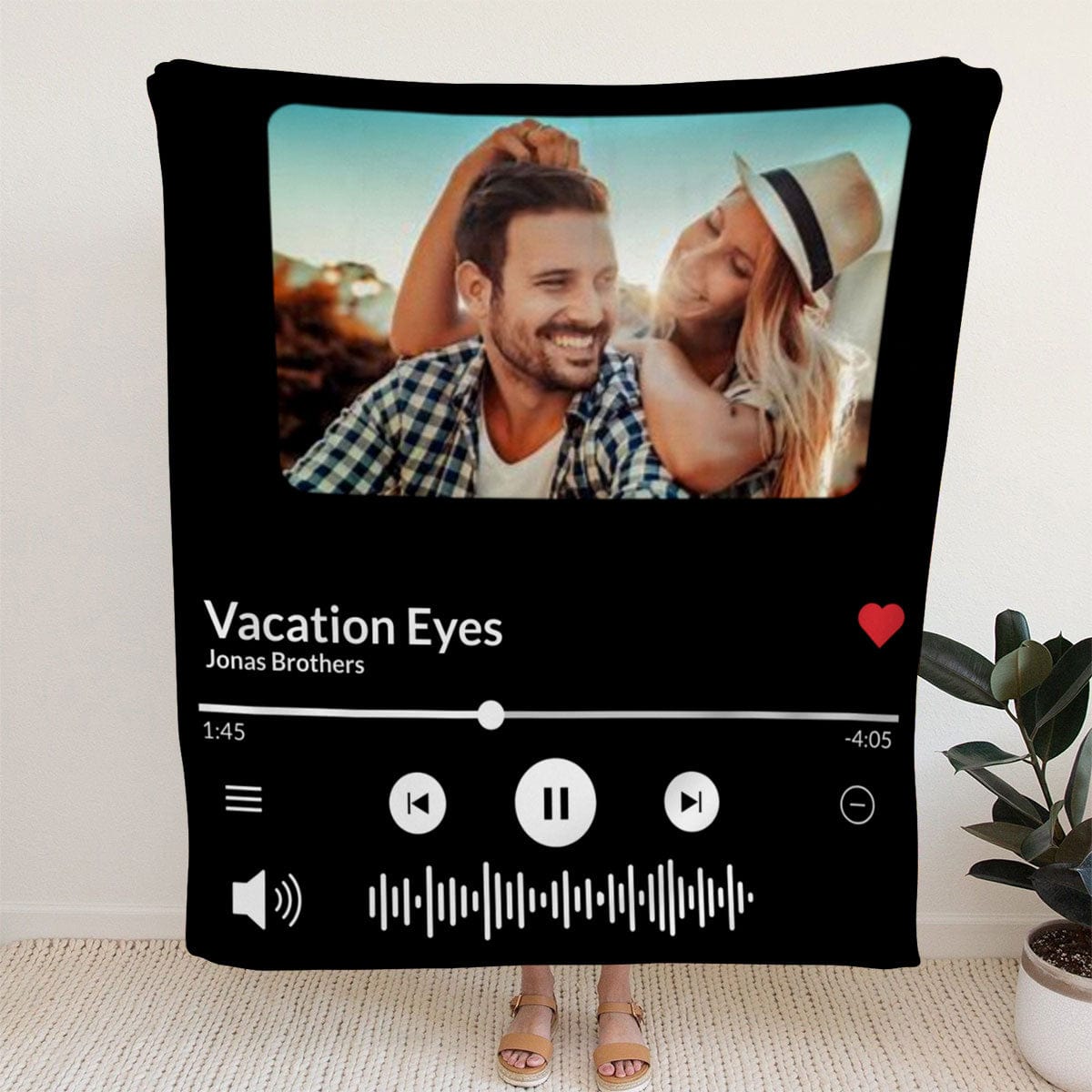 Personalized blanket for couples.