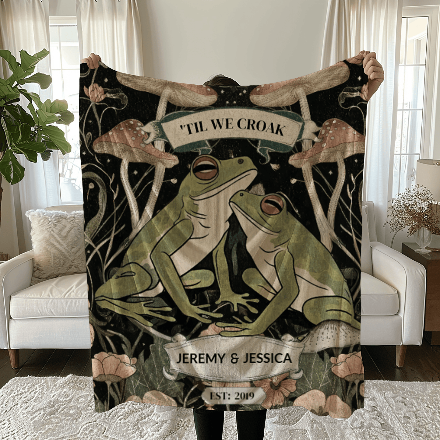 Gift for Couples Wife Husband Soulmate | 'Til We Croak |Blanket