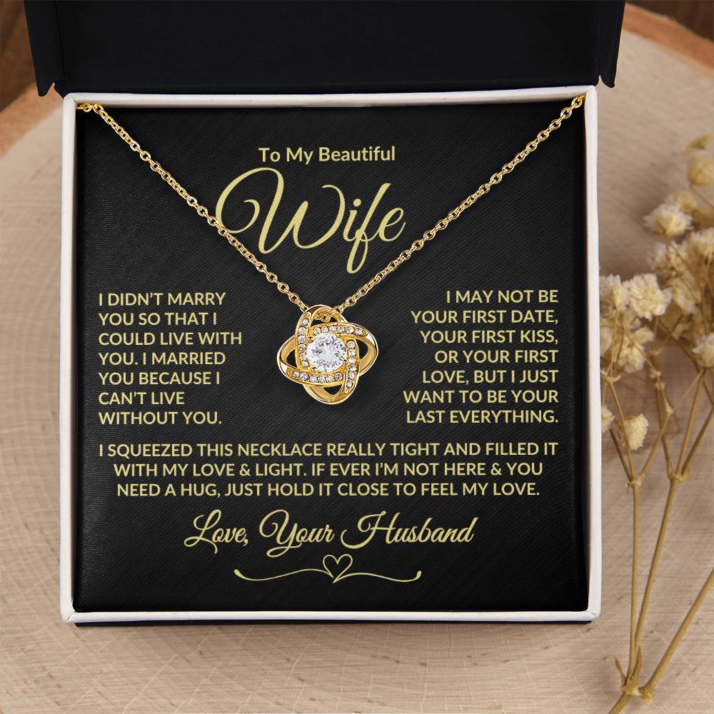 Message card necklace from husband to wife gift for wife anniversary, Christmas, birthday, mother's day, wedding gift for wife