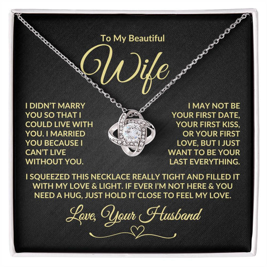 Message card necklace from husband to wife gift for wife anniversary, Christmas, birthday, mother's day, wedding gift for wife