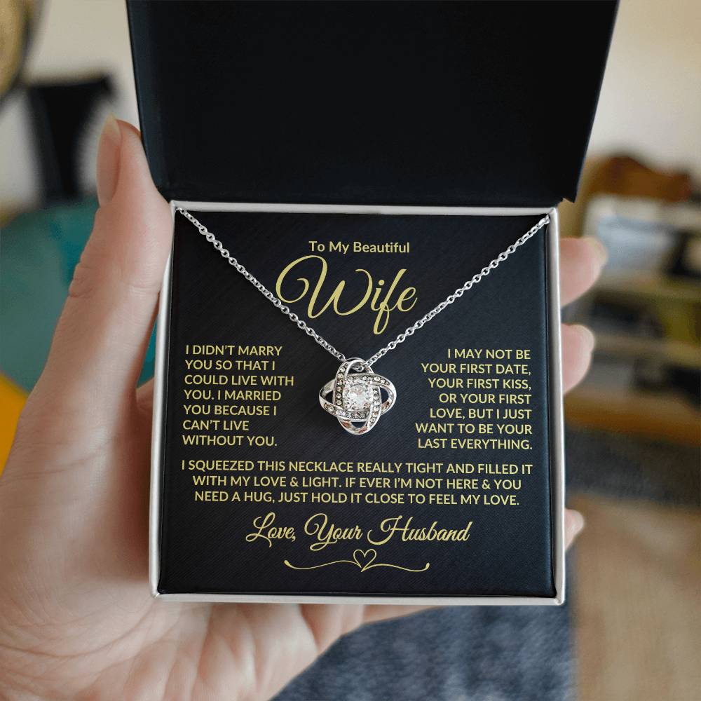 Message card necklace from husband to wife gift for wife anniversary, Christmas, birthday, mother's day, wedding gift for wife