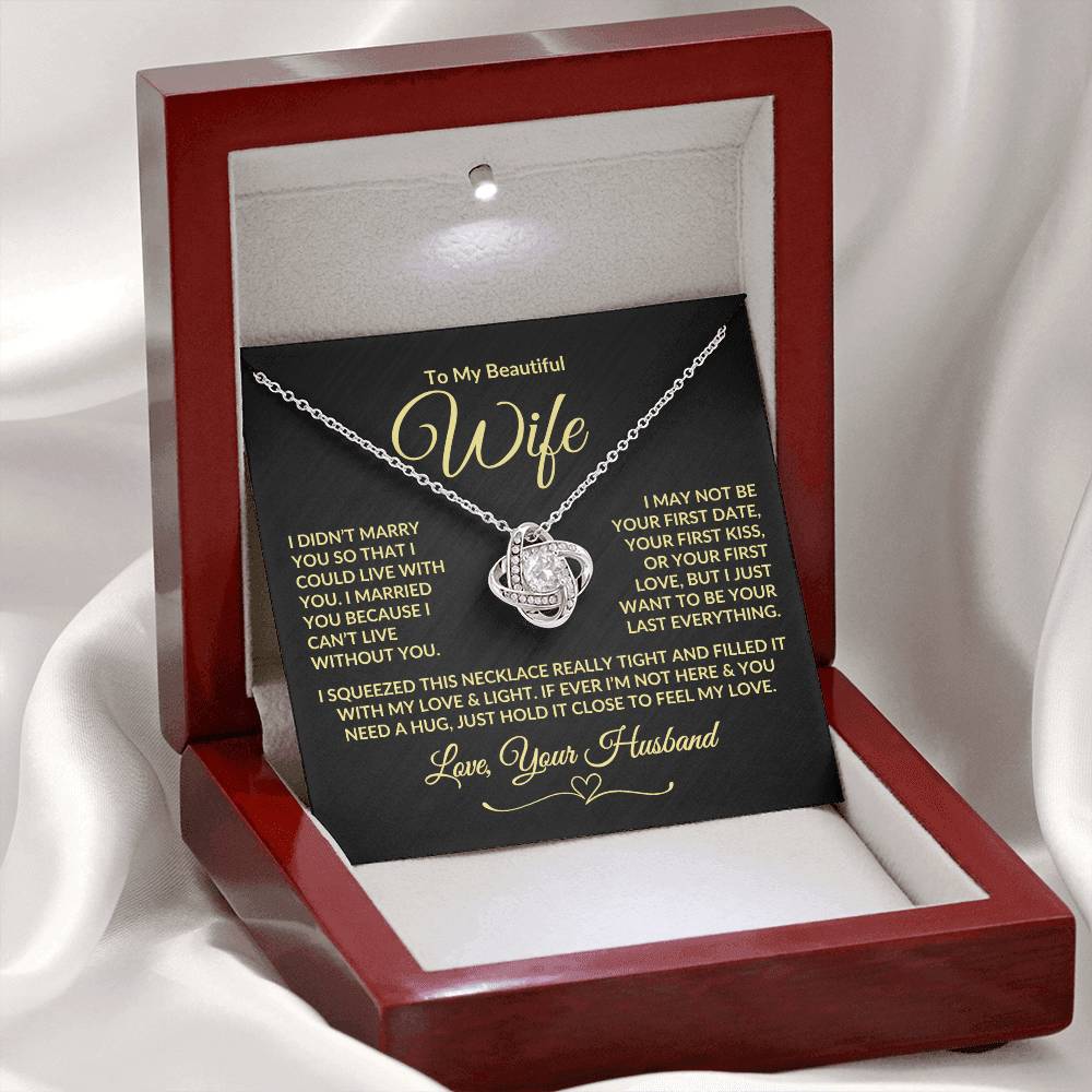 Message card necklace from husband to wife gift for wife anniversary, Christmas, birthday, mother's day, wedding gift for wife