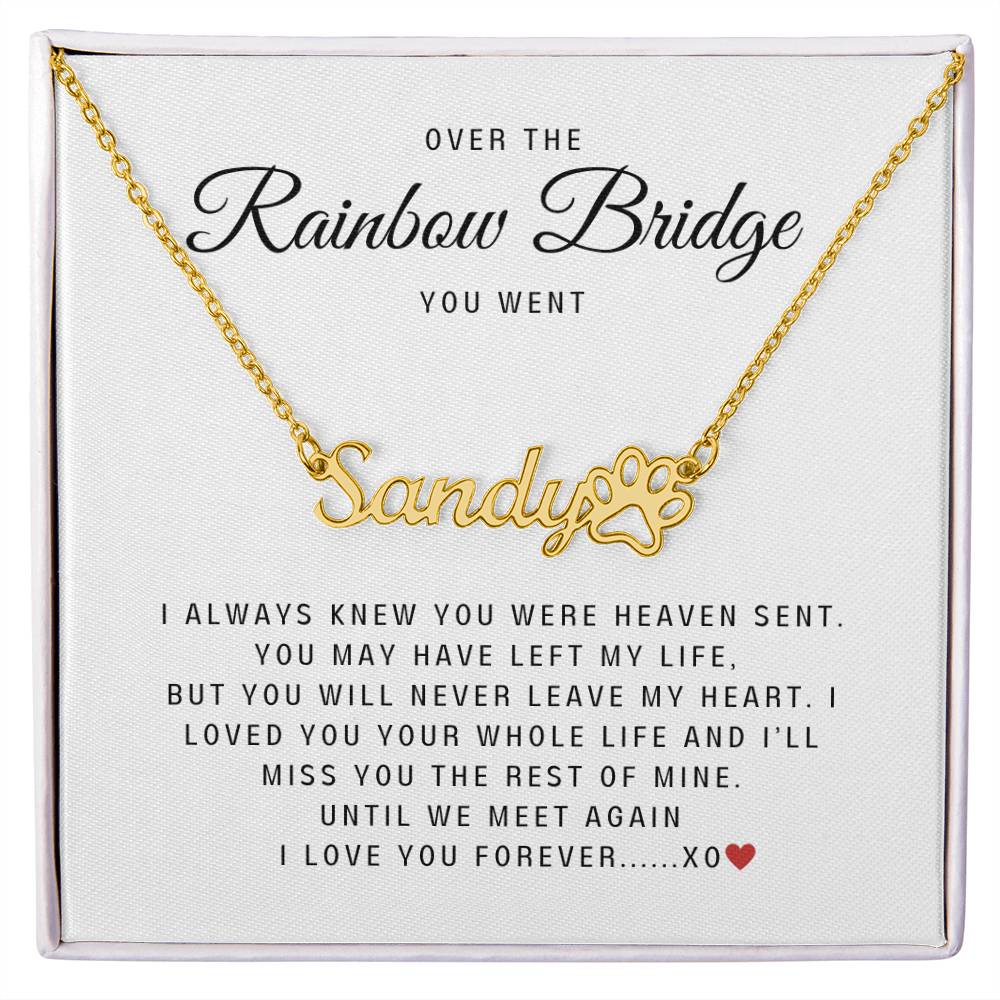Gift for Pet Owners | Rainbow Bridge Paw Necklace - Design It Personal
