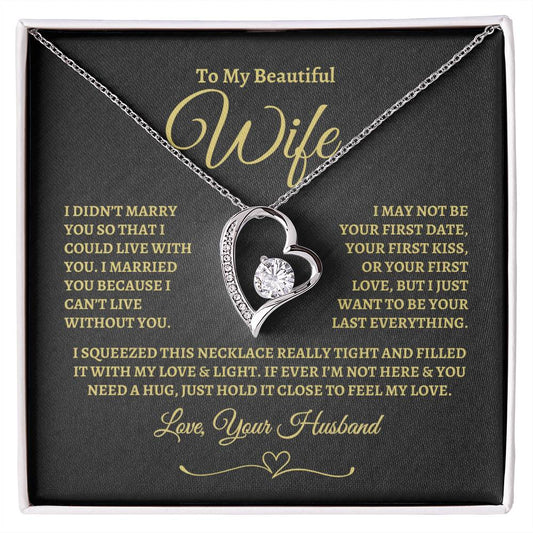 To My Beautiful Wife | Forever Love Necklace - BG