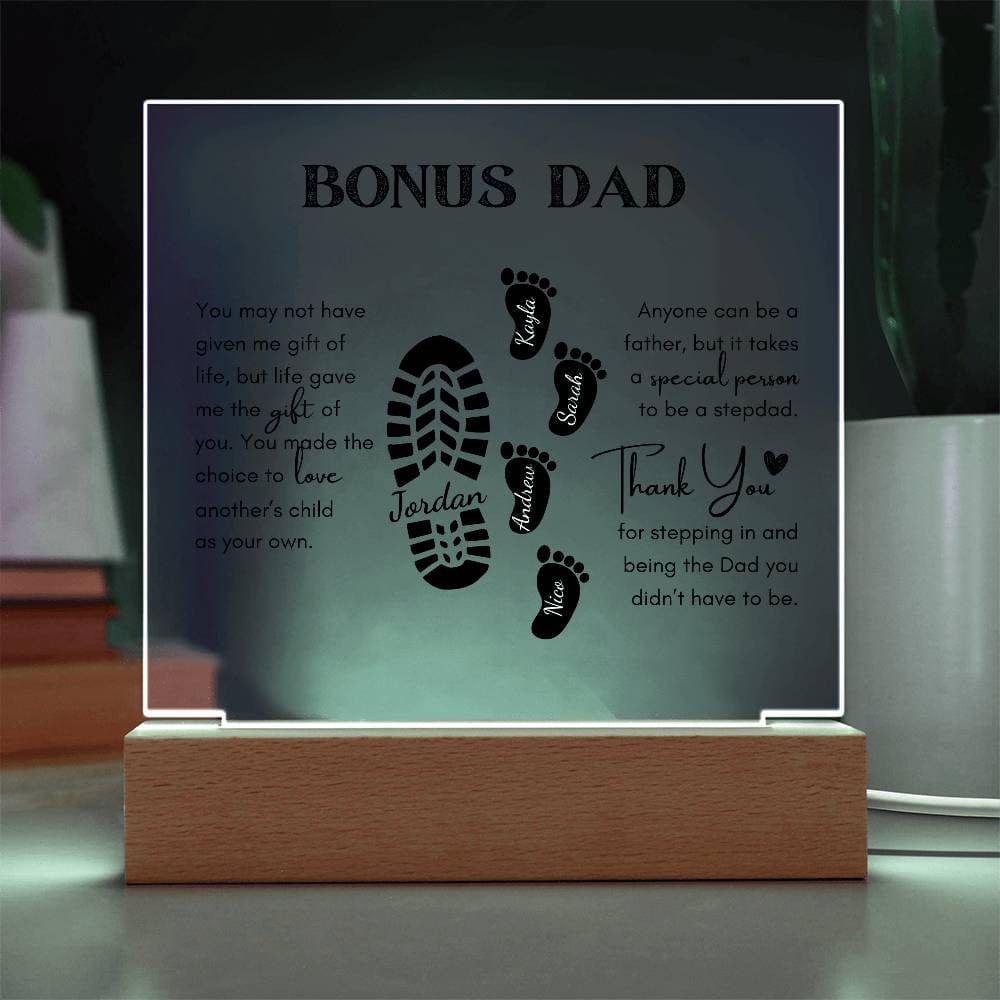 Gift for Bonus Dad | Thank You Acrylic Plaque