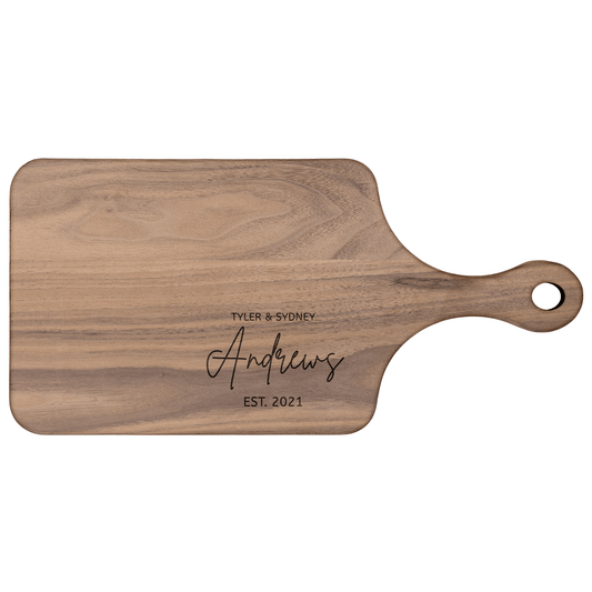 Charcuterie Board Personalized Serving Board with Handle Monogrammed Personalized Cheese Board Engagement Gift Bridal Shower Gift Newlywed