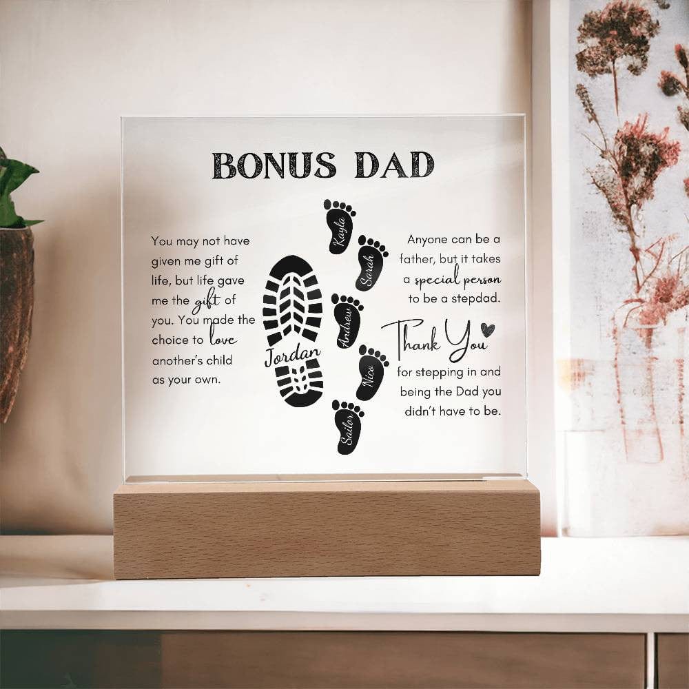 Gift for Bonus Dad | Thank You Acrylic Plaque